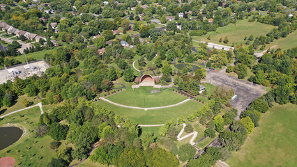 Aerial photos of the Amphitheater at Stubbs park Centerville Oio