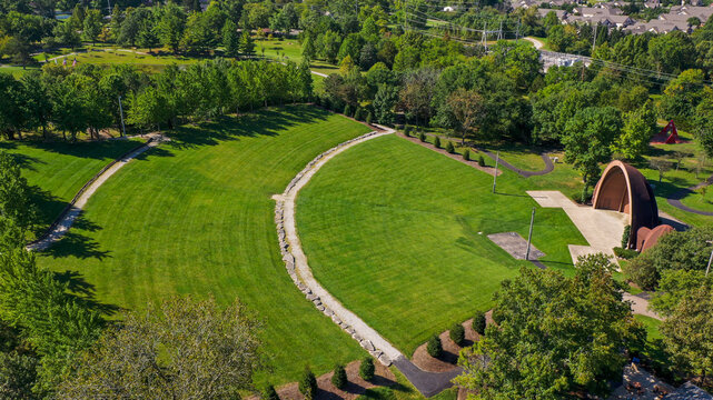 Aerial photos of the Amphitheater at Stubbs park Centerville Oio