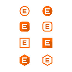 letter E icon sample