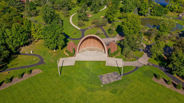 Aerial photos of the Amphitheater at Stubbs park Centerville Oio