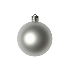 Christmas silver bauble isolated on transparent background. Christmas decorations.