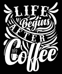 Obraz premium Custom calligraphy coffee t-shirt design 