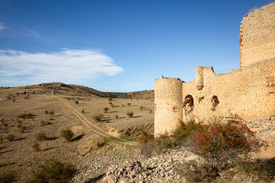 the medieval castle of Caracena village, Tierras del Burgo, province of Soria, Castile and León, Spain