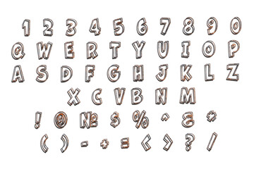 Word- design letters. Background pattern- weathered iron