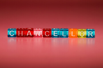 the word "chancellor" made up of cubes	