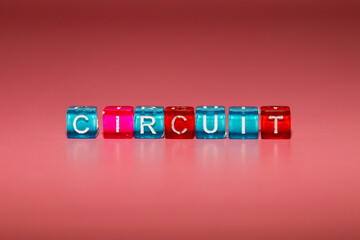 the word "circuit" made up of cubes