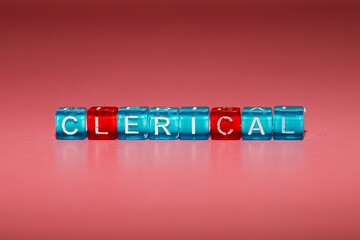 the word "clerical" made up of cubes