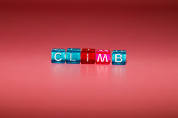the word "climb" made up of cubes