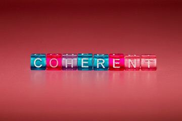 the word "coherent" made up of cubes