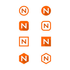 letter N icon sample