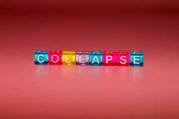 the word "collapse" made up of cubes