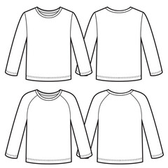 longsleeve for kids vector template for design