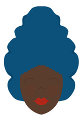 Girl with blue hair