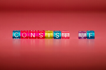 the word "consist of" made up of cubes