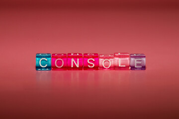 the word "console" made up of cubes