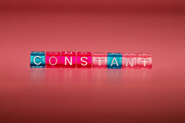 the word "constant" made up of cubes