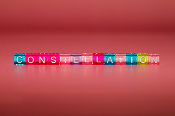 the word "constellation" made up of cubes