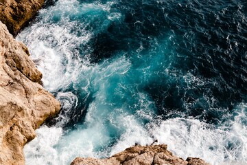 Top view of the Adriatic Sea, Dubrovnik, Croatia