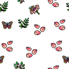 spring season flower nature vector seamless pattern thin line illustration