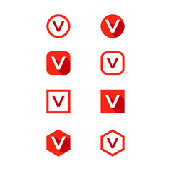 letter V icon sample