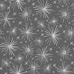 Abstract starts on grey background seamless pattern print