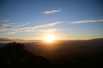 sunset over the mountains