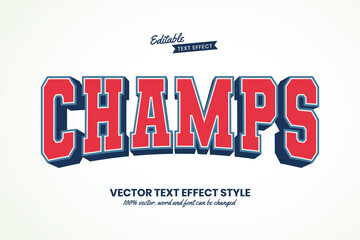 Champs Text, Sport Varsity Text Effect Style Editable © twentysixdepressed