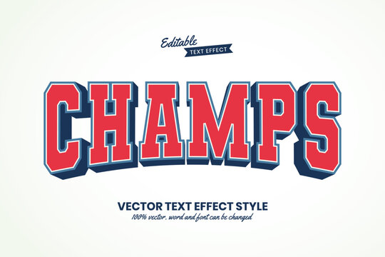 Champs Text, Sport Varsity Text Effect Style Editable