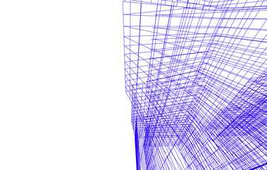 Abstract architecture vector 3d illustration