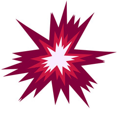 Fototapeta na wymiar A red and maroon illustration of a star burst