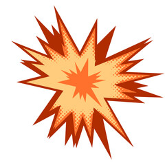 A graphic cartoon illustration of a star burst