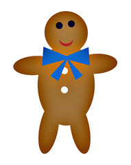 A graphic illustration of a Christmas gingerbread man