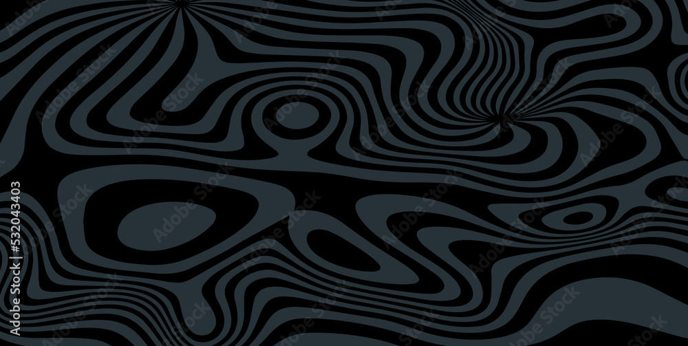 Poster abstract background with psychedelic waves. trendy vector illustration in retro style of 60s, 70s