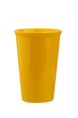 ceramic vase with colored upholstery in the form of a glass, isolated on a white background