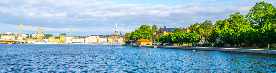 Sunny summer day at water in Stockholm