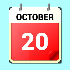 day on the calendar, vector image format, october 9