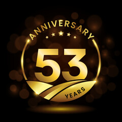 53 years anniversary, Anniversary celebration logo design. vector template illustration
