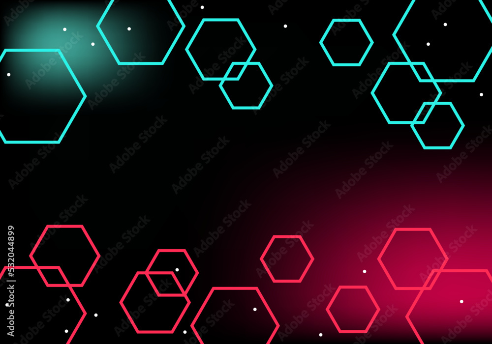 Poster futuristic blue red gradient vector black background contrast color border digital dynamic elegant t