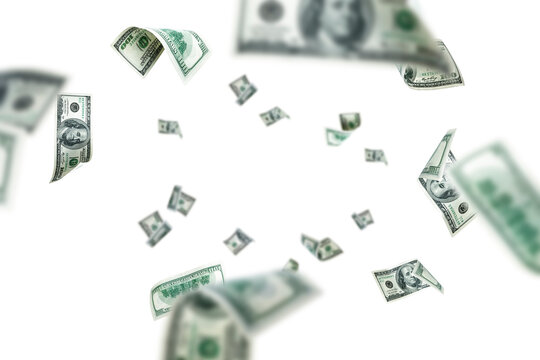 Us dollar bill. Washington American cash. Falling usd money background.