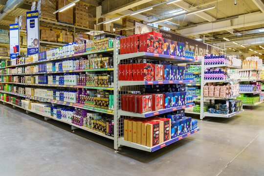 Personal care products in the supermarket. Illustrative editorial. February 10, 2022 Beltsy Moldova