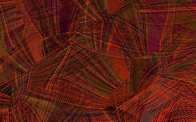 Dark Green, Red vector backdrop with memphis shapes.