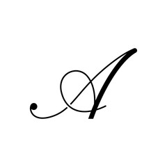 letter A stylish logo design, black color