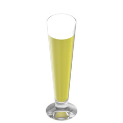 3D rendering illustration of a beer glass