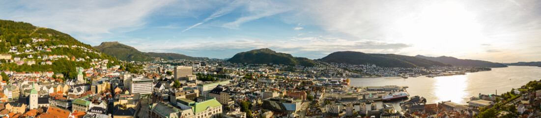 Fototapeta na wymiar Aerial drone photo Bergen Norway