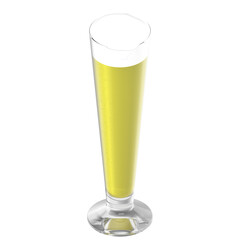 3D rendering illustration of a beer glass