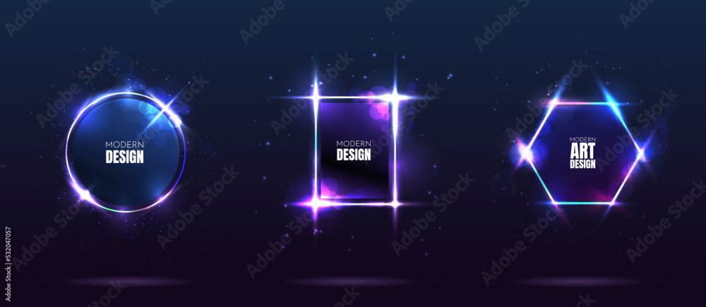 Poster vector frame for text. modern art graphic. dynamic shape frame stylish geometric black background. e