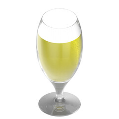3D rendering illustration of a beer glass