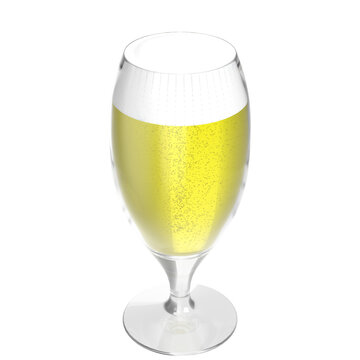 3D rendering illustration of a beer glass