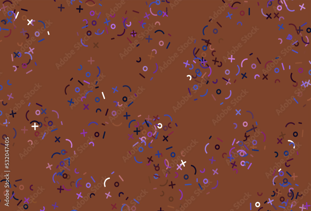 Poster light blue, red vector pattern with digit symbols.
