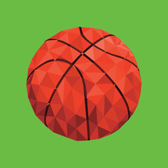 Fototapeta premium Fractal Basketball Ball in a Green Background